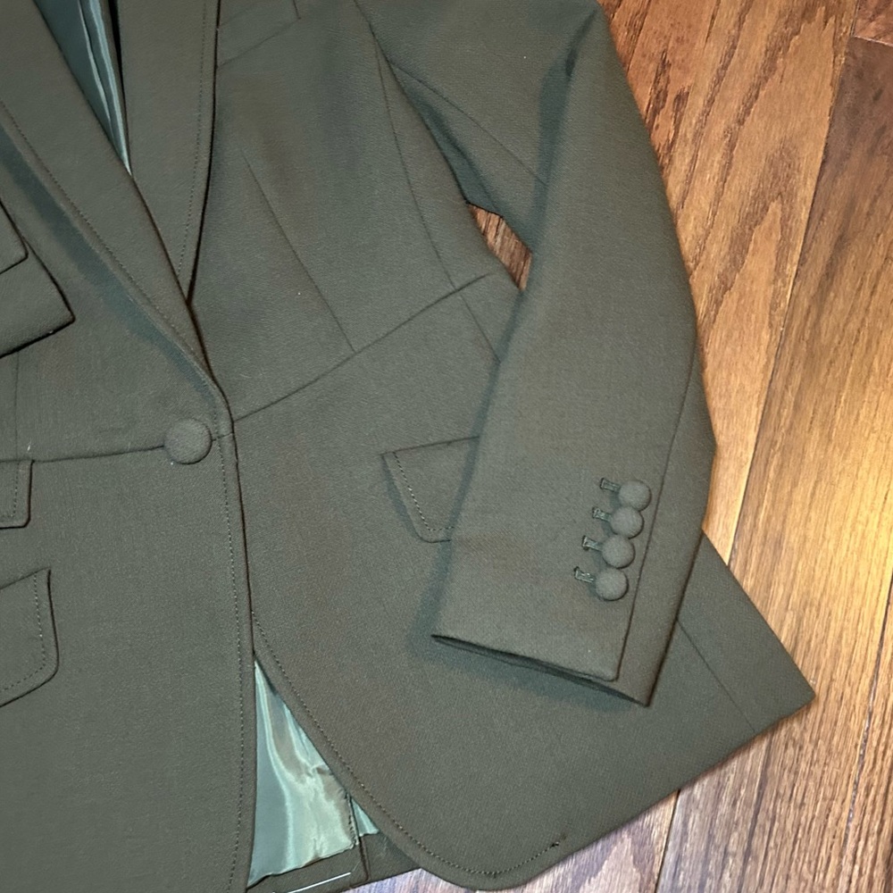 Talbots Khaki Green Blazer with Notched Lapel Size 2P - Picture 4 of 9